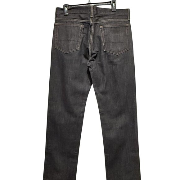 J Crew Mens 33x34 Vintage Black Dark Wash Rigid Denim Straight Fit Jeans - Picture 3 of 11